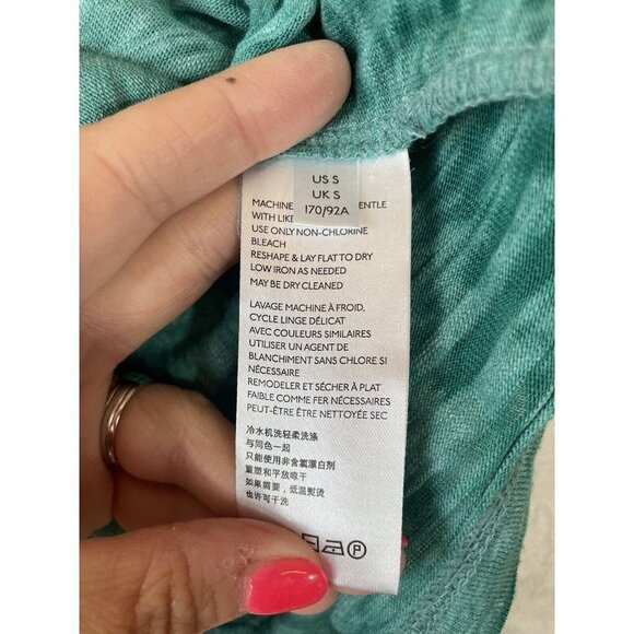 Free People We The Free Turquoise Knit Top Stretch Small Short Sleeve Blouse - Picture 8 of 8